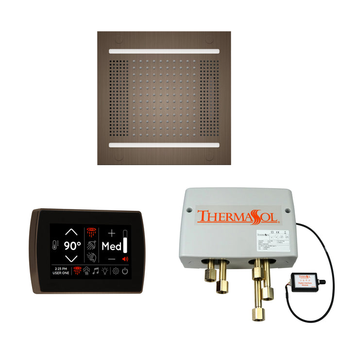 ThermaSol Wellness Shower Package with SignaTouch Square, HydroVive 14 Rainhead