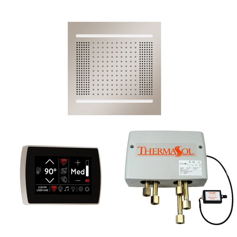 ThermaSol Wellness Shower Package with SignaTouch Square, HydroVive 14 Rainhead