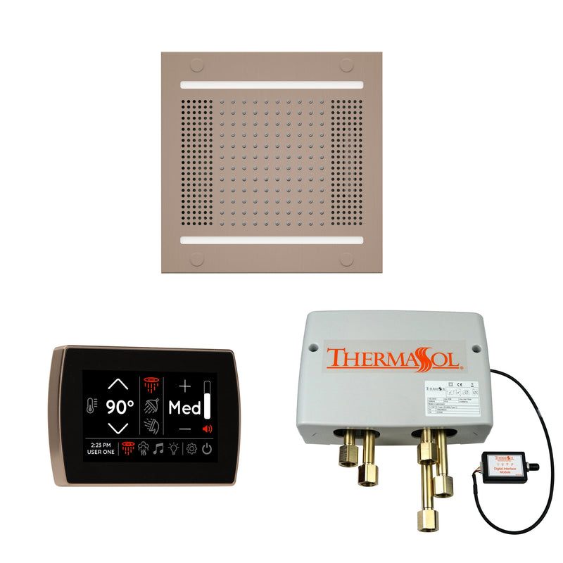 ThermaSol Wellness Shower Package with SignaTouch Square, HydroVive 14 Rainhead