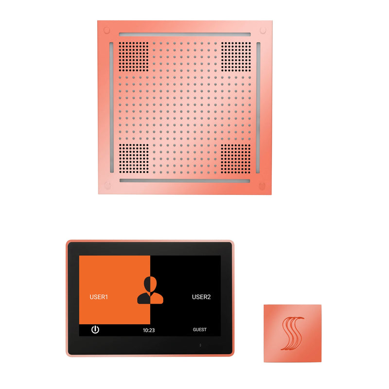 ThermaSol Wellness Steam Package with 10" ThermaTouch Control, HydroVive 18 Rainhead, SteamVection Square