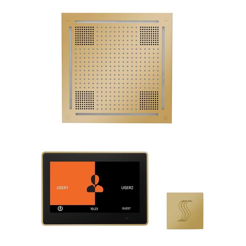 ThermaSol Wellness Steam Package with 10" ThermaTouch Control, HydroVive 18 Rainhead, SteamVection Square
