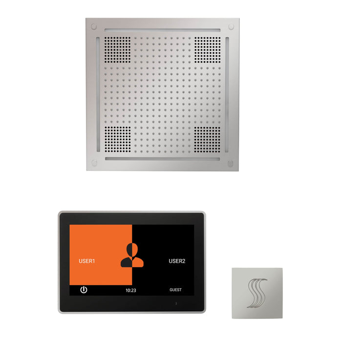 ThermaSol Wellness Steam Package with 10" ThermaTouch Control, HydroVive 18 Rainhead, SteamVection Square