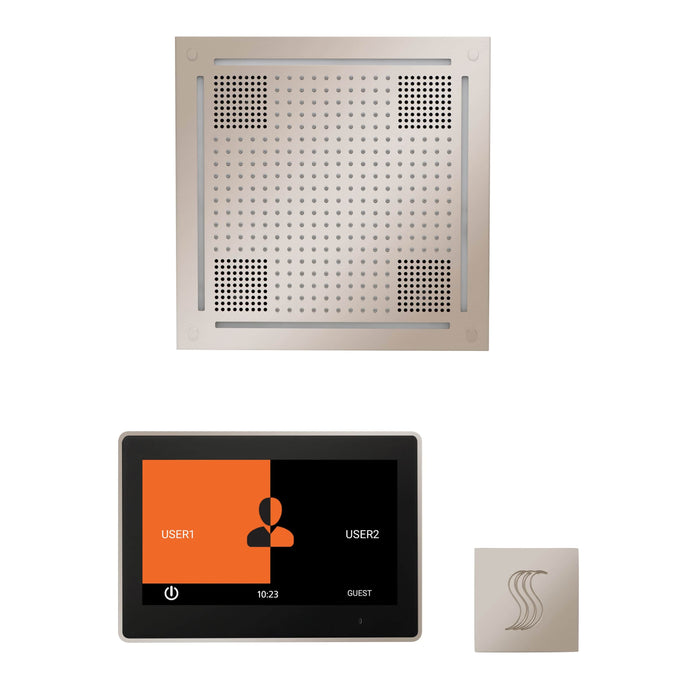 ThermaSol Wellness Steam Package with 10" ThermaTouch Control, HydroVive 18 Rainhead, SteamVection Square