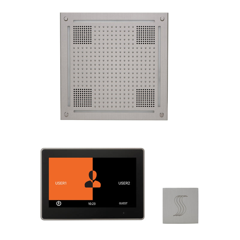 ThermaSol Wellness Steam Package with 10" ThermaTouch Control, HydroVive 18 Rainhead, SteamVection Square