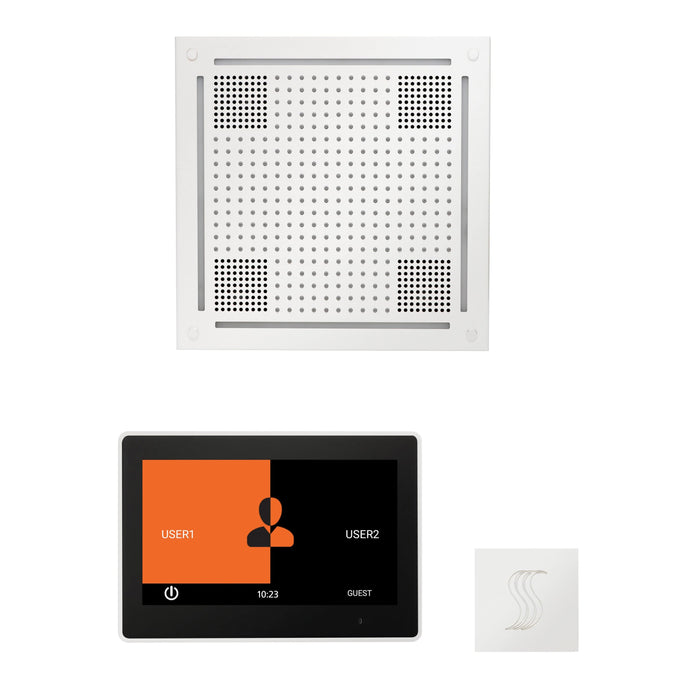ThermaSol Wellness Steam Package with 10" ThermaTouch Control, HydroVive 18 Rainhead, SteamVection Square